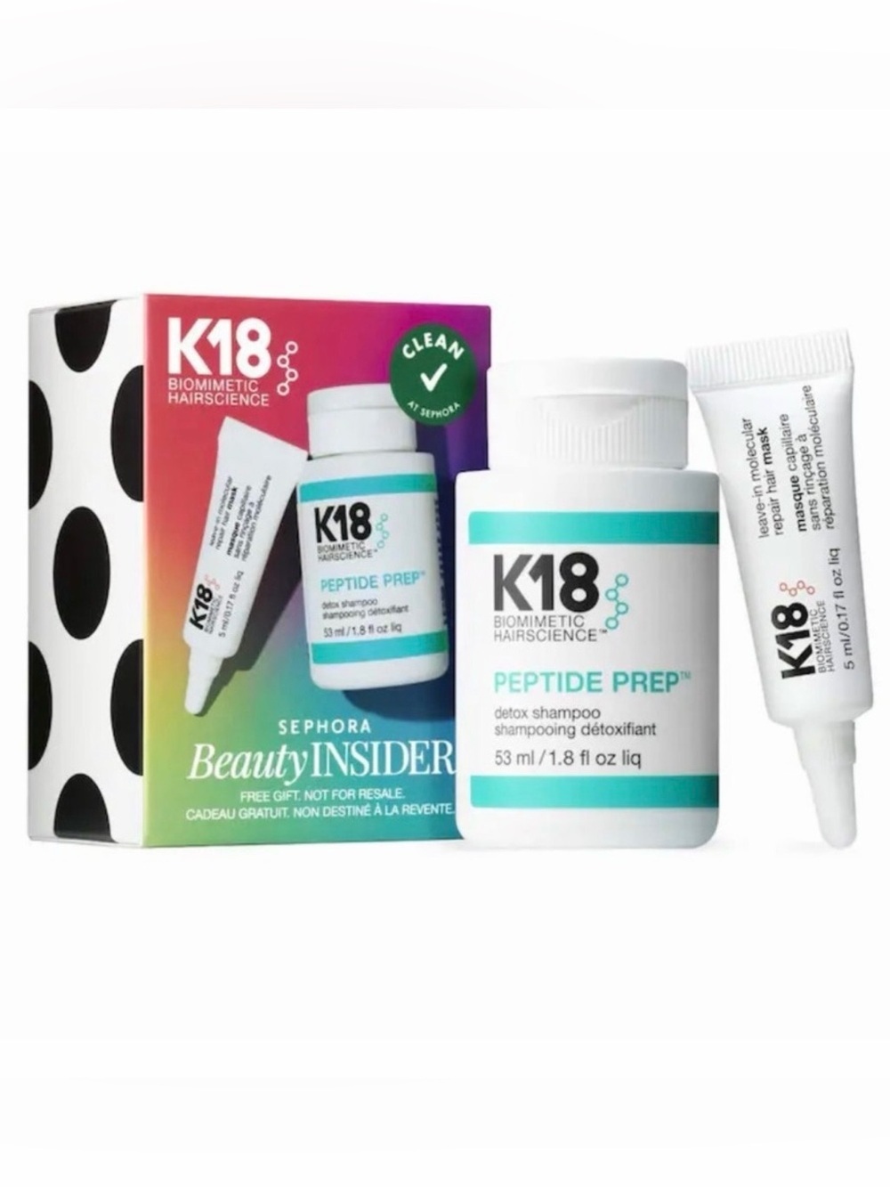 K18 Peptide Prep Detox Shampoo & Treatment Kit - White with Teal Accent